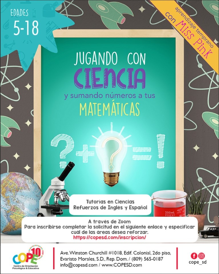 Tutorías Individualizadas en Ciencias, Matemáticas, Español e Inglés